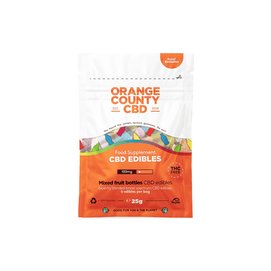 Orange County CBD 100mg CBD Gummy Fruit Bottles - Mini Grab Bag - www.justgovape.co.uk