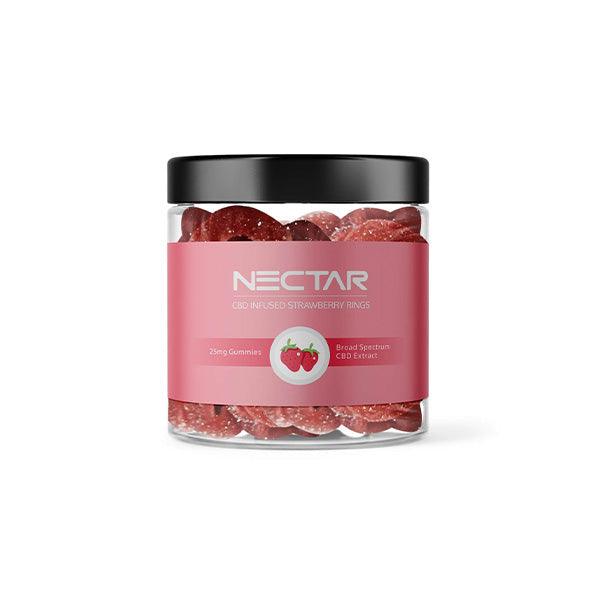 Nectar 500mg Broad Spectrum CBD Strawberry Rings Gummies - 20 Pieces - www.justgovape.co.uk