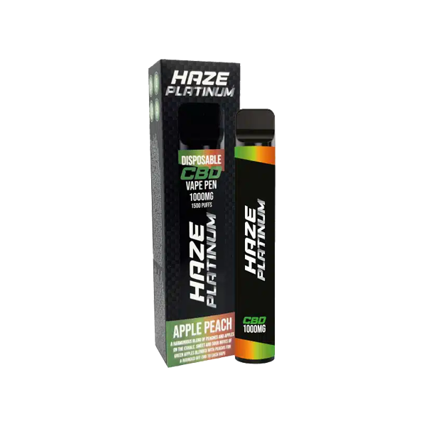 Haze Platinum 1000mg CBD Disposable Vape Device 1500 Puffs - www.justgovape.co.uk