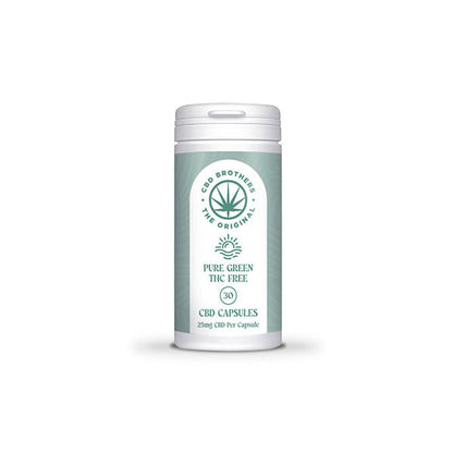 CBD Brothers Pure Green 750mg CBD Vegan Capsules - 30 Caps - www.justgovape.co.uk