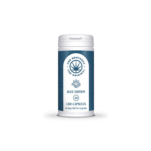 CBD Brothers Blue Edition 375mg CBD/CBDA Vegan Capsules - 30 Caps - www.justgovape.co.uk