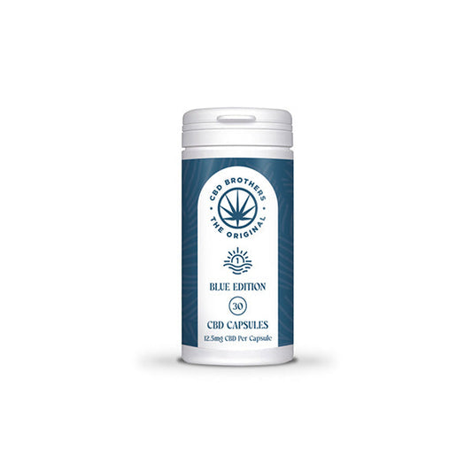 CBD Brothers Blue Edition 375mg CBD/CBDA Vegan Capsules - 30 Caps - www.justgovape.co.uk