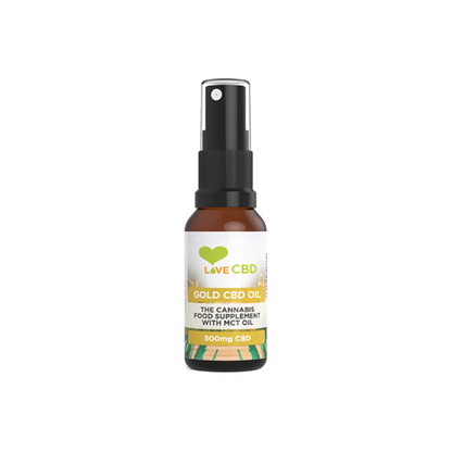 Love CBD 500mg Gold CBD Oil Spray - 20ml - www.justgovape.co.uk