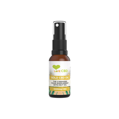 Love CBD 1000mg Gold CBD Oil Spray - 20ml - www.justgovape.co.uk