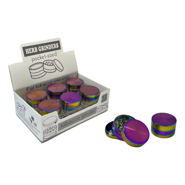 3 Parts Rainbow Metal Grinder - DK-5662-3 - www.justgovape.co.uk