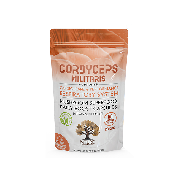 NTURE 2000mg Cordyceps Militaris Mushroom Capsule - 60 Caps - www.justgovape.co.uk