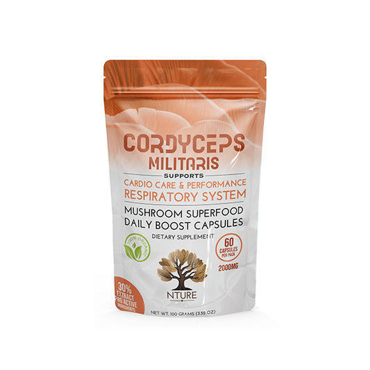 NTURE 2000mg Cordyceps Militaris Mushroom Capsule - 60 Caps - www.justgovape.co.uk