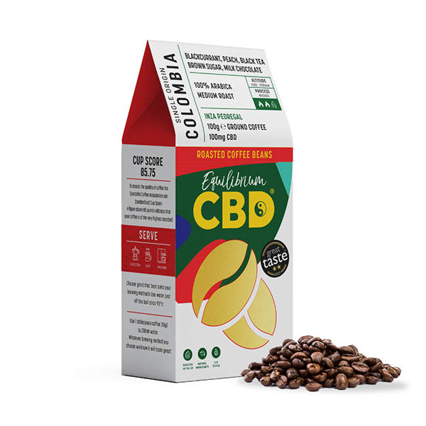 Equilibrium CBD 100mg Full Spectrum Whole Coffee Beans - 100g (BUY 2 GET 1 FREE) - www.justgovape.co.uk