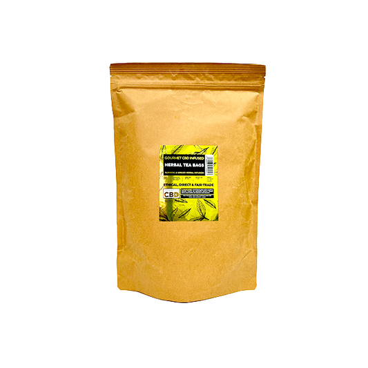 Equilibrium CBD 340mg Tea Turmeric & Ginger Catering Pack - 100 Biodegradable Pyramid Tea Bags - www.justgovape.co.uk