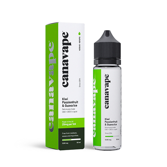 Canavape 1250mg CBD + CBG  E-liquid 50ml (Various VG/PG Ratios) - www.justgovape.co.uk