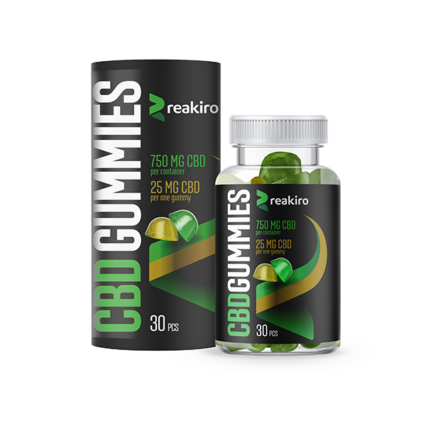 Reakiro 750mg Full Spectrum CBD Apple & Lemon Gummies - 30 pieces (BUY 1 GET 1 FREE) - www.justgovape.co.uk