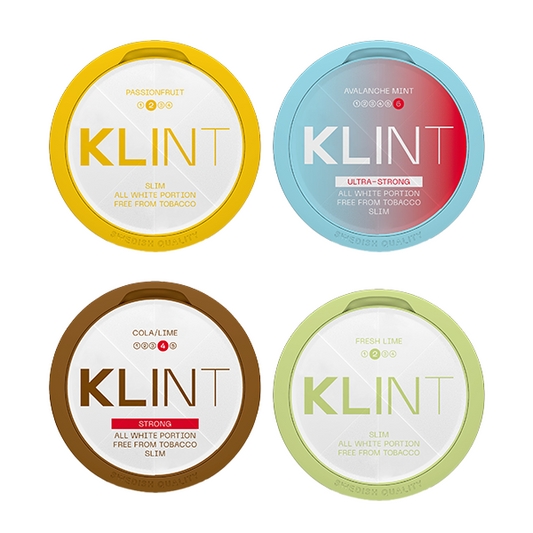 Klint Nicotine Pouches Full Sleeves - 4 For 2 Multi-Buy - www.justgovape.co.uk