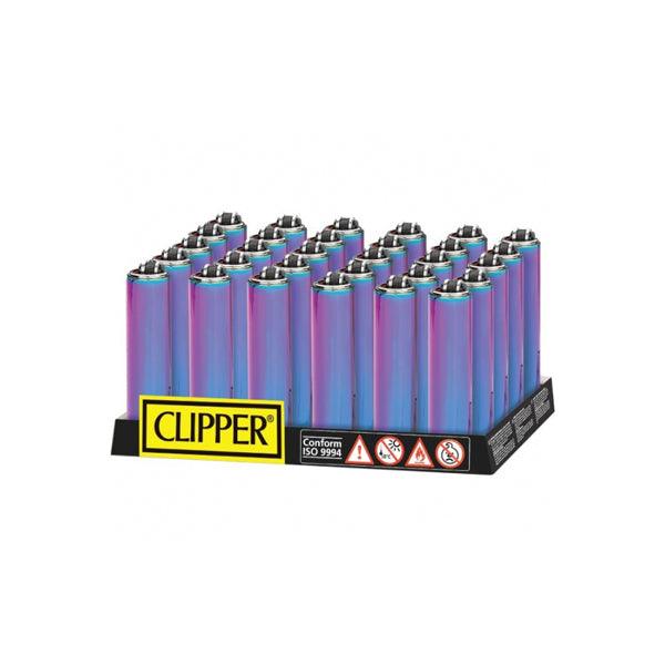 30 Clipper Micro Metal Cover Metallic Mixed Icy Lighters - www.justgovape.co.uk