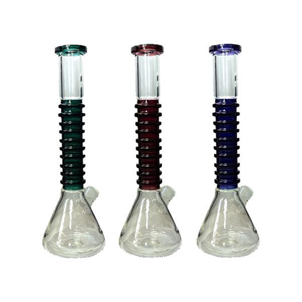 14" Large Percolator Beaker Base Glass Bong - GB002 - www.justgovape.co.uk