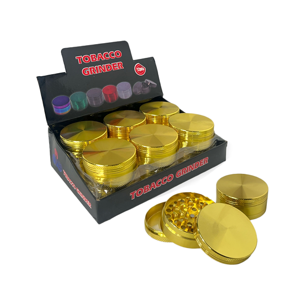 3 Parts Silver Metal Tobacco Grinder - PH6908-Gold - www.justgovape.co.uk