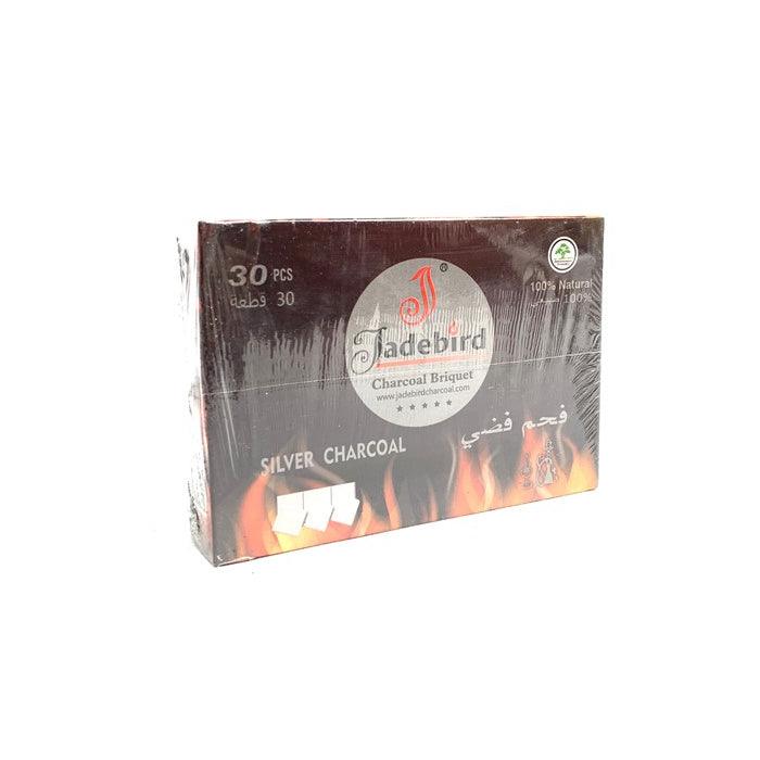 JadeBird Shisha Hookah Silver Charcoal (30 pieces) - www.justgovape.co.uk