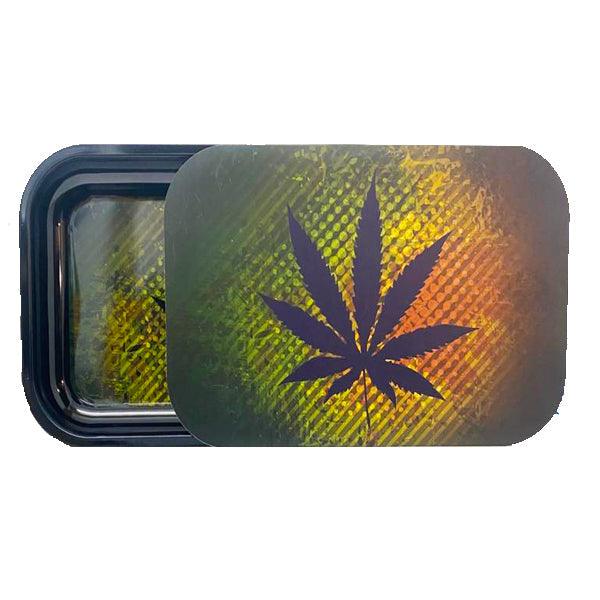 Large Mixed Design Magnetic Metal Rolling Trays with Lid - www.justgovape.co.uk