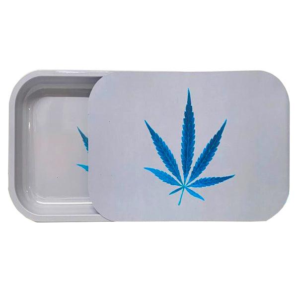 Large Mixed Design Magnetic Metal Rolling Trays with Lid - www.justgovape.co.uk