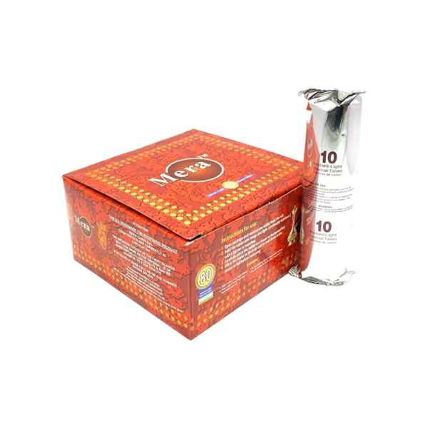 Mera Shisha Instant Light Charcoal Tablets (80 Pieces) - www.justgovape.co.uk