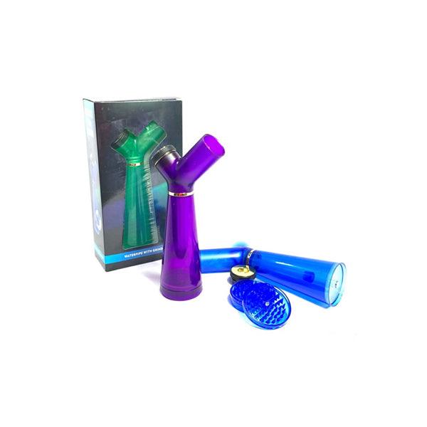 New Plastic Water Pipe With Grinder Base - YD240 - www.justgovape.co.uk