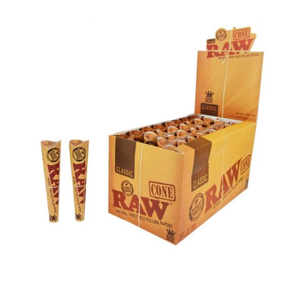 6 x 32 RAW Classic Natural Hemp 1¼ Pre-Rolled Cones - www.justgovape.co.uk