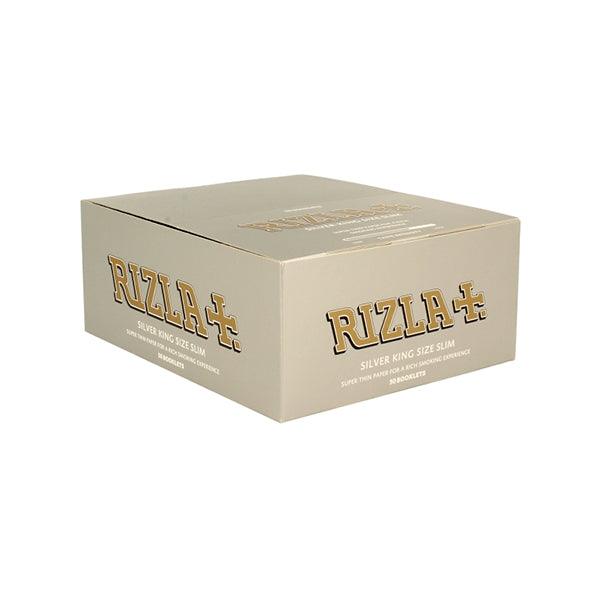 50 Silver King Size Slim Rizla Rolling Papers - www.justgovape.co.uk