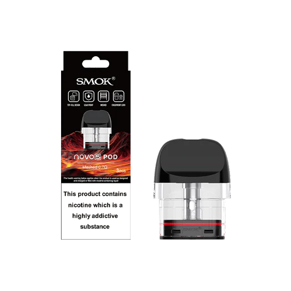 Smok Novo 5 Replacement Pods 3PCS 0.7Ω 2ml - www.justgovape.co.uk