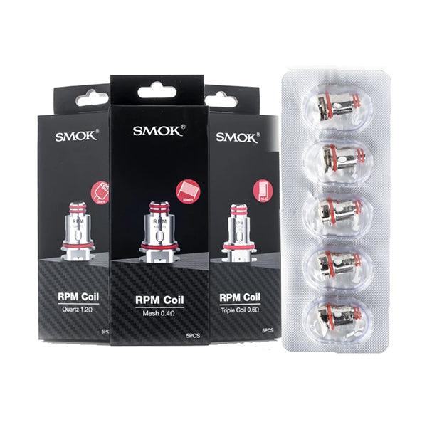 Smok RPM Replacement Coils - Triple Coil 0.6 Ohm/ Mesh 0.4 Ohm/ Quartz 1.2 Ohm/ SC 1.0 Ohm - www.justgovape.co.uk