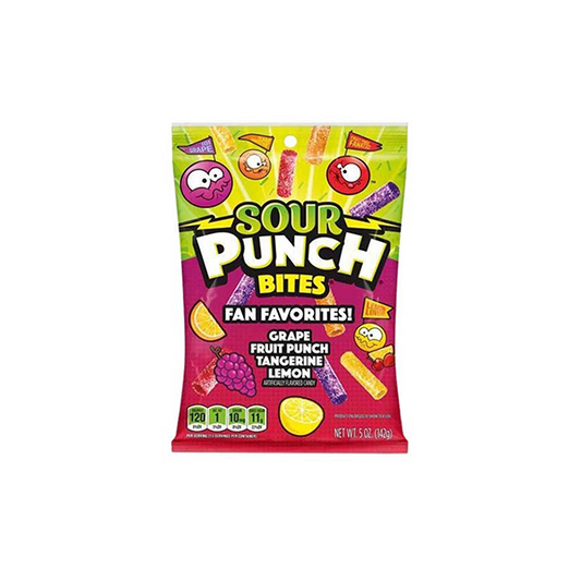 USA Sour Punch Bites Fan Favourites Share Bags - 142g - www.justgovape.co.uk