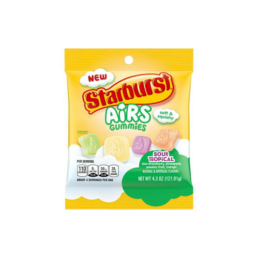 USA Starburst Air Gummies Sour Tropical Share Bag - 122g - www.justgovape.co.uk