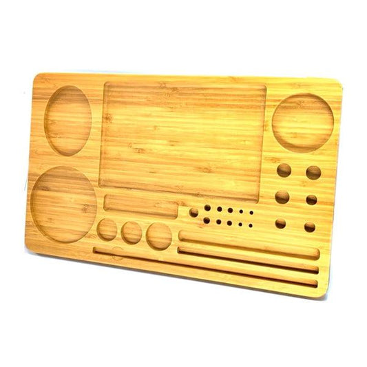 Extra Large Wooden Rolling Tray with Compartments - TRY-B428x260 - www.justgovape.co.uk