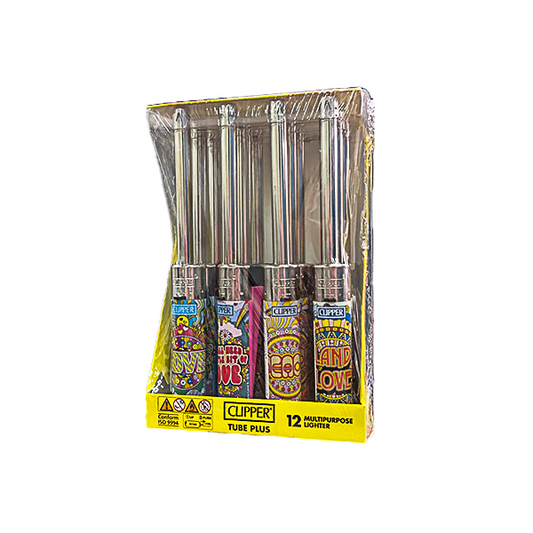 Clipper Tube+ Multipurpose Gas Tube Lighter Tube Hippie Love 5 - TUB3S007UK - www.justgovape.co.uk