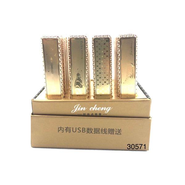 20 x USB Gold Laser Lighter Display Pack - 30571 - www.justgovape.co.uk