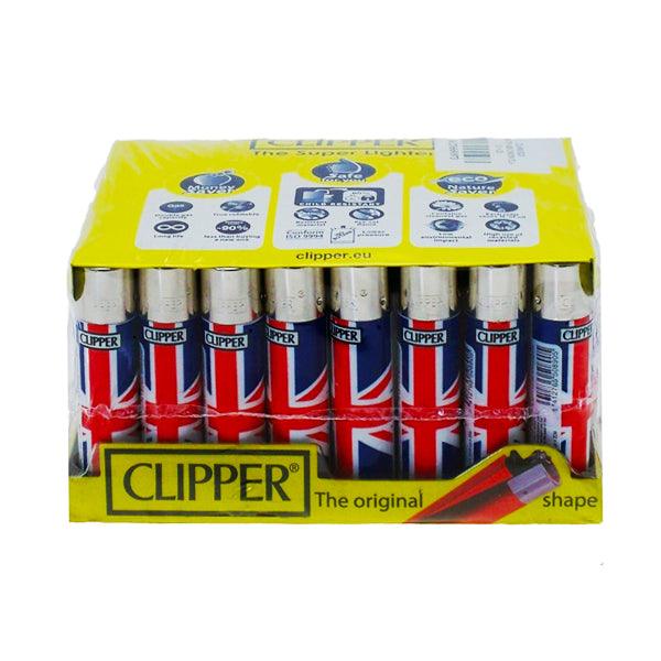 40 Clipper Refillable Classic Lighters Union Jack Flag - CL5C045UKH - www.justgovape.co.uk