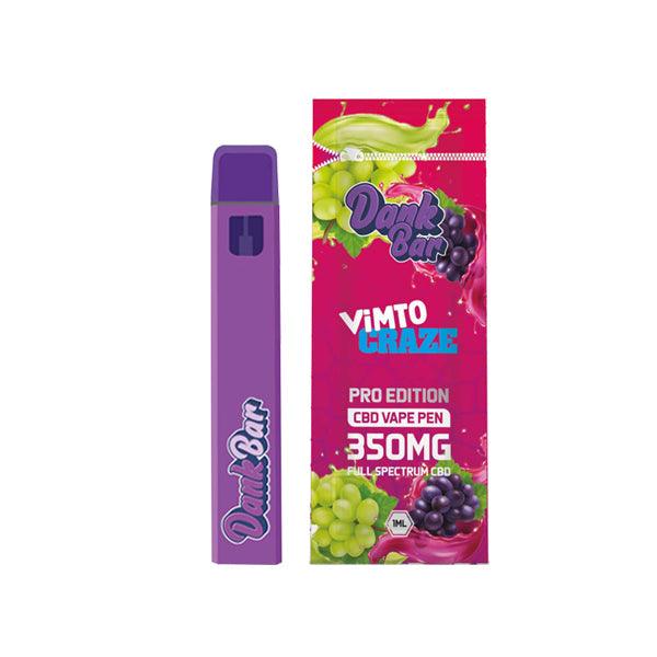 Dank Bar Pro Edition 350mg Full Spectrum CBD Vape Disposable by Purple Dank - 12 flavours - www.justgovape.co.uk