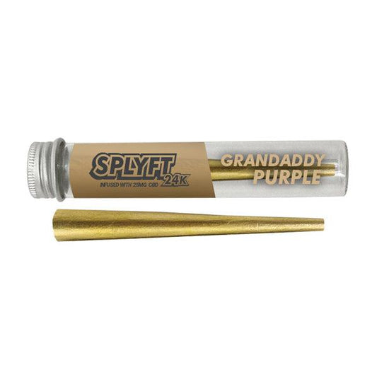 SPLYFT 24K Gold Edition 25mg CBD Infused Cones – Granddaddy Purple - www.justgovape.co.uk