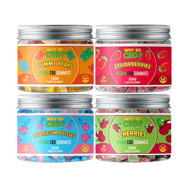 Why So CBD? 500mg CBD Small Vegan Gummies - 11 Flavours - www.justgovape.co.uk