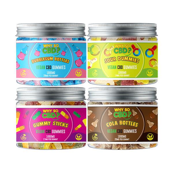 Why So CBD? 1000mg CBD Small Vegan Gummies - 11 Flavours - www.justgovape.co.uk