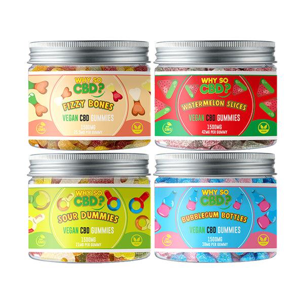 Why So CBD? 1500mg CBD Small Vegan Gummies - 11 Flavours - www.justgovape.co.uk