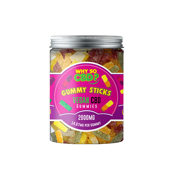 Why So CBD? 2000mg CBD Large Vegan Gummies - 11 Flavours - www.justgovape.co.uk