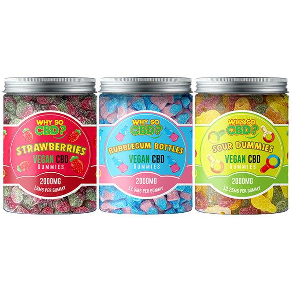 Why So CBD? 2000mg CBD Large Vegan Gummies - 11 Flavours - www.justgovape.co.uk