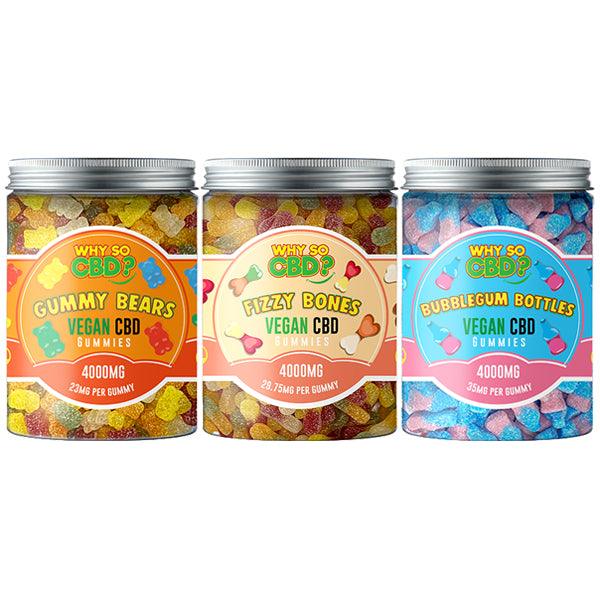 Why So CBD? 4000mg CBD Large Vegan Gummies - 11 Flavours - www.justgovape.co.uk