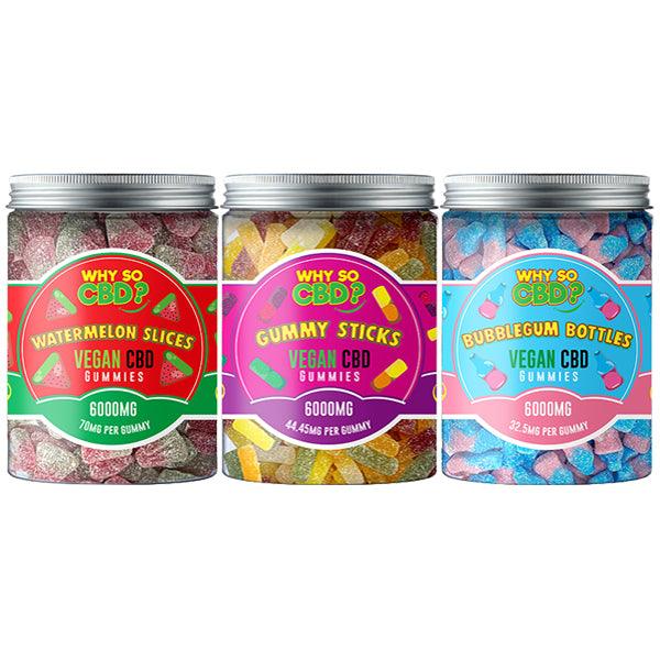 Why So CBD? 6000mg CBD Large Vegan Gummies - 11 Flavours - www.justgovape.co.uk