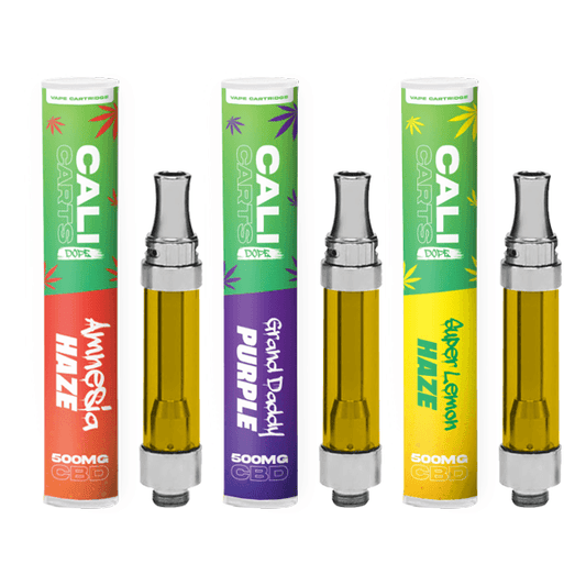 CALI CARTS DOPE 500mg CBD Vape Cartridges - Terpene Flavoured - www.justgovape.co.uk