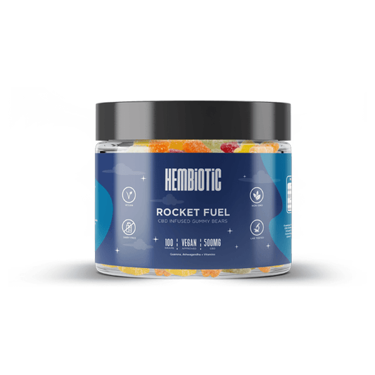 Hembiotic 500mg CBD Gummy Bears - 100g - www.justgovape.co.uk