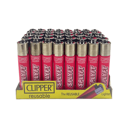 40 Clipper SPLYFT Pink Large Classic Refillable Lighters - www.justgovape.co.uk