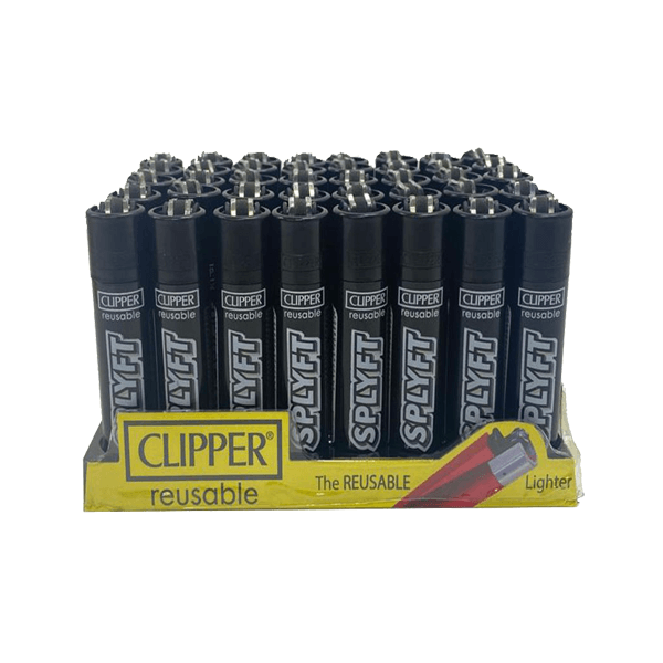 40 Clipper SPLYFT Black Large Classic Refillable Lighters - www.justgovape.co.uk