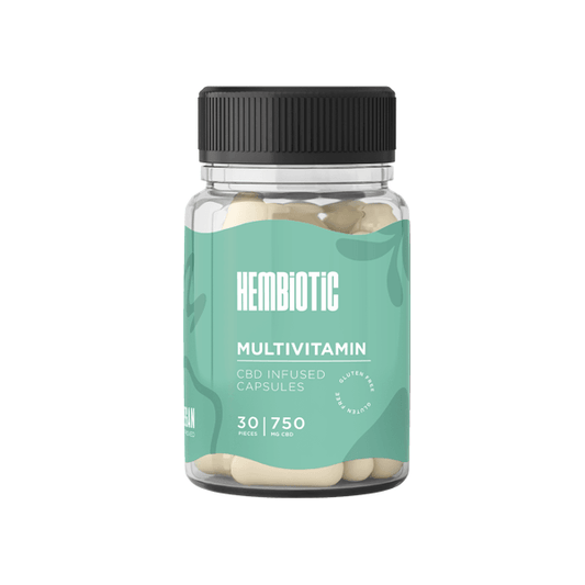 Hembiotic 750mg CBD Capsules - 30 Caps - www.justgovape.co.uk