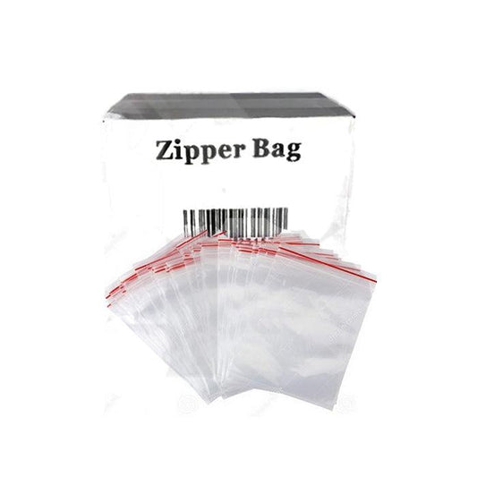 Zipper Branded 25mm x 35mm Clear Bags - www.justgovape.co.uk